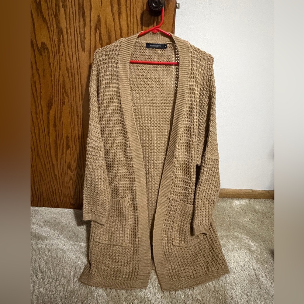 Women's Tan/Gold Knitted Cardigan